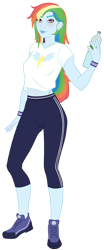 Size: 1250x3000 | Tagged: safe, artist:darthlena, derpibooru import, rainbow dash, equestria girls, female, simple background, solo, transparent background, water bottle