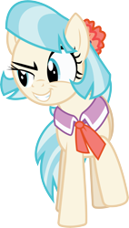 Size: 5865x10340 | Tagged: safe, artist:wissle, derpibooru import, coco pommel, earth pony, pony, absurd resolution, cocky, female, grin, mare, raised leg, simple background, smiling, smug, solo, transparent background, vector