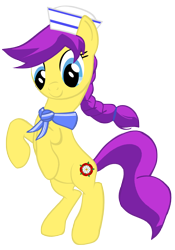 Size: 1400x2000 | Tagged: safe, artist:darthlena, derpibooru import, oc, oc only, oc:maria rose, pony, bipedal, female, hat, sailor hat, simple background, solo, transparent background