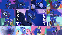 Size: 1570x900 | Tagged: safe, artist:iceflower99, derpibooru import, screencap, princess luna, a canterlot wedding, a royal problem, between dark and dawn, do princesses dream of magic sheep, friendship is magic, luna eclipsed, to where and back again, best pony, collage, s1 luna