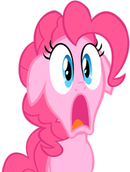 Size: 2135x2809 | Tagged: safe, artist:iamthegreatlyra, derpibooru import, pinkie pie, earth pony, pony, baby cakes, season 2, d:, ears, female, floppy ears, mare, open mouth, shocked, simple background, solo, surprised, transparent background, vector