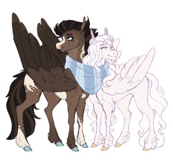 Size: 1280x1230 | Tagged: safe, artist:glorymoon, derpibooru import, oc, oc only, oc:shark, oc:tinted rose, pegasus, pony