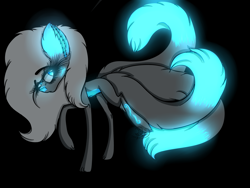 Size: 4000x3000 | Tagged: safe, artist:beamybutt, derpibooru import, oc, oc only, original species, pony, black background, ear fluff, ears, eyelashes, female, kitsune, kitsune pony, mare, multiple tails, raised hoof, raised leg, simple background, solo, tail