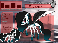 Size: 4424x3272 | Tagged: safe, artist:beamybutt, derpibooru import, oc, oc only, oc:raven, pegasus, pony, colored wings, duo, ear fluff, ears, eyelashes, male, pegasus oc, raised hoof, raised leg, reference sheet, spiked wristband, stallion, two toned wings, wings, wristband