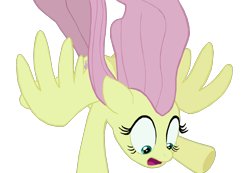 Size: 1280x886 | Tagged: safe, artist:benpictures1, fluttershy, pegasus, pony, my little pony: the movie, adorable distress, cute, ears, falling, female, floppy ears, frog (hoof), inkscape, looking down, mare, scared, shyabetes, simple background, solo, spread wings, transparent background, underhoof, vector, wings