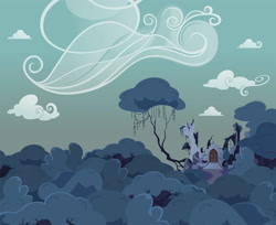 Size: 1650x1345 | Tagged: safe, artist:bitterplaguerat, derpibooru import, background, castle of the royal pony sisters, cloud, everfree forest, no pony, old castle ruins, vector