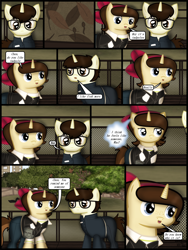 Size: 1750x2333 | Tagged: safe, artist:99999999000, derpibooru import, oc, oc only, oc:cwe, oc:mar baolin, pony, unicorn, comic:nice to meet you, clothes, comic, female, male, tadpole