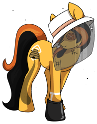 Size: 1387x1775 | Tagged: safe, derpibooru import, oc, oc only, oc:bee kind, bee, earth pony, insect, pony, beekeeper, clothes, gloves, hat, mesh, simple background, solo, transparent background, unusual pupils