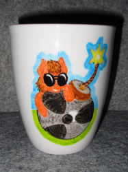 Size: 1622x2163 | Tagged: safe, artist:malte279, derpibooru import, oc, oc only, oc:bob finnski, cup, porcelain painting, solo, traditional art