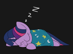 Size: 1753x1289 | Tagged: safe, artist:librarylonging, derpibooru import, twilight sparkle, pony, unicorn, blanket, cheek squish, eyes closed, lying down, onomatopoeia, sleeping, smiling, solo, sound effects, squishy cheeks, zzz