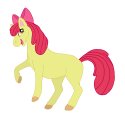 Size: 2310x2310 | Tagged: safe, artist:hanifanims, derpibooru import, apple bloom, earth pony, pony, female, filly, simple background, solo, transparent background, watermark