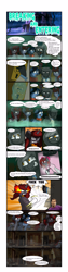 Size: 4840x19241 | Tagged: safe, artist:tranzmuteproductions, derpibooru import, oc, oc only, oc:curse word, oc:tranzmute, bat pony, pony, unicorn, angry, bat pony oc, dialogue, female, haunted house, horn, male, mare, scared, stallion, unicorn oc