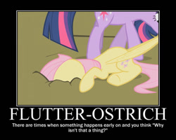 Size: 750x600 | Tagged: safe, artist:crossoverprincess, derpibooru import, edit, edited screencap, screencap, fluttershy, twilight sparkle, unicorn twilight, pegasus, pony, unicorn, dragging, female, motivational poster