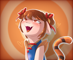 Size: 2729x2230 | Tagged: safe, artist:nanazdina, derpibooru import, big cat, earth pony, pony, tiger, female, ibispaint x, ml, mobile game, mobile legends, smiling, video game, wanwan