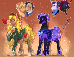 Size: 1700x1300 | Tagged: safe, artist:bunnari, derpibooru import, applejack, filthy rich, pharynx, rarity, oc, hybrid, pony, female, filthyjack, infidelity, male, parent:applejack, parent:filthy rich, parent:filthyjack, parent:pharynx, parent:rarity, shipping, straight