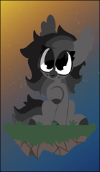 Size: 2288x3920 | Tagged: safe, artist:moonydusk, derpibooru import, oc, oc only, oc:moonlight dusk, bat pony, female, floating island, mare, solo, space