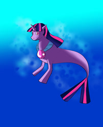 Size: 1280x1587 | Tagged: safe, artist:dizzyspot, derpibooru import, twilight sparkle, twilight sparkle (alicorn), alicorn, seapony (g4), queen novo's orb, seaponified, seapony twilight, solo, species swap, underwater