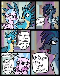 Size: 1536x1928 | Tagged: safe, artist:sjart117, derpibooru import, gallus, silverstream, oc, oc:galia, griffon, hippogriff, ask dust rock, ask nyx, female, gallstream, griffon oc, male, permission given, school of friendship, shipping, straight, wait what