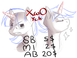 Size: 2818x2107 | Tagged: safe, artist:xwosya, derpibooru import, oc, pony, bust, comission, commission, expressions, portrait, sketch, ych example, ych sketch, your character here