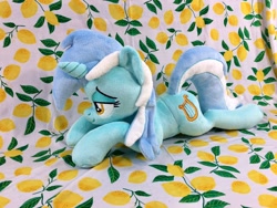 Size: 1024x768 | Tagged: safe, artist:kazzysart, derpibooru import, lyra heartstrings, pony, irl, lying down, photo, plushie, prone, solo