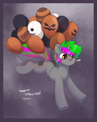 Size: 1627x2048 | Tagged: safe, artist:flixanoa, derpibooru import, oc, oc only, pony, unicorn, :p, balloon, floating, smiling, solo, then watch her balloons lift her up to the sky, tongue, tongue out