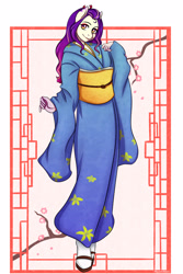 Size: 2000x3000 | Tagged: safe, artist:squishheart, derpibooru import, oc, anthro, clothes, japan, kimono (clothing), solo