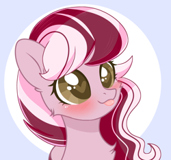 Size: 3120x2912 | Tagged: artist needed, source needed, safe, derpibooru import, oc, oc only, oc:dusty ember, :p, blushing, bust, cute, female, heart eyes, mare, ocbetes, portrait, smiling, solo, tongue, tongue out, wingding eyes