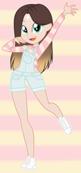 Size: 1108x2360 | Tagged: safe, artist:cindydreamlight, derpibooru import, oc, oc:cindy, equestria girls, clothes, overalls, shirt, solo