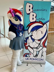 Size: 1536x2048 | Tagged: safe, derpibooru import, oc, oc:britannia (uk ponycon), fursuit, irl, photo, ponysuit, uk ponycon, united kingdom