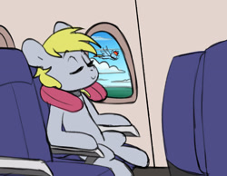 Size: 2764x2143 | Tagged: safe, artist:chub-wub, derpibooru import, derpy hooves, rainbow dash, pegasus, pony, cloud, duo, eyes closed, female, flying, mare, plane, ponytober