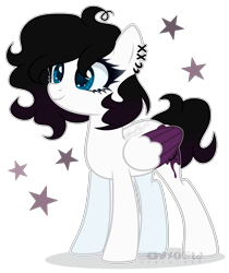 Size: 2322x2766 | Tagged: safe, artist:sparkie45, derpibooru import, oc, oc:trashy, pegasus, pony, colored wings, female, mare, simple background, solo, transparent background, two toned wings, wings