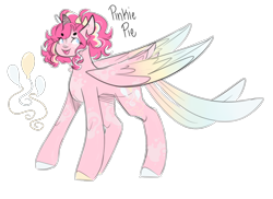 Size: 1222x892 | Tagged: safe, artist:yuumirou, derpibooru import, pinkie pie, pegasus, pony, pegasus pinkie pie, race swap, simple background, solo, tail, tail feathers, transparent background