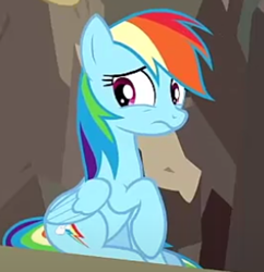 Size: 400x413 | Tagged: safe, derpibooru import, screencap, rainbow dash, pegasus, pony, daring done?, cropped, female, raised hoof, raised leg, solo