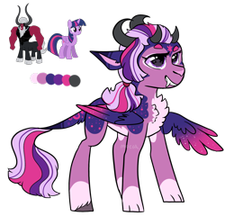 Size: 1564x1504 | Tagged: safe, artist:moccabliss, derpibooru import, lord tirek, twilight sparkle, twilight sparkle (alicorn), oc, alicorn, hybrid, pony, female, interspecies offspring, offspring, parent:lord tirek, parent:twilight sparkle, parents:twirek