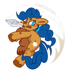 Size: 1612x1735 | Tagged: safe, artist:star-theft, derpibooru import, oc, oc only, earth pony, pony, descriptive noise, solo, sword, weapon