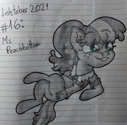 Size: 2964x2914 | Tagged: safe, artist:iceflower99, derpibooru import, chickadee, ms. peachbottom, inktober, inktober 2021, traditional art