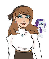 Size: 2472x2967 | Tagged: safe, artist:charrlll, derpibooru import, rarity, human, unicorn, bow, clothes, ear piercing, earring, humanized, jewelry, piercing, sweater, turtleneck