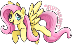 Size: 1182x749 | Tagged: safe, artist:guineasquig, derpibooru import, fluttershy, pegasus, pony, female, flying, mare, open mouth, open smile, pink mane, pink tail, simple background, smiling, solo, spread wings, tail, teal eyes, transparent background, wings