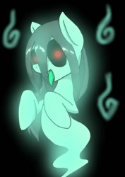 Size: 565x800 | Tagged: safe, artist:a.s.e, derpibooru import, oc, ghost, ghost pony, undead, black background, black eye, long hair, looking at you, simple background