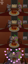 Size: 1920x4320 | Tagged: safe, artist:ponygamer2020, artist:ponygamersfm, derpibooru import, spike, spike the regular dog, dog, equestria girls, 3d, blushing, bonding, boop, collar, comic, crossover, crossover shipping, cute, dinner, eating, embarrassed, everest (paw patrol), eye contact, eyes closed, female, food, heart, husky, kissing, lady and the tramp, looking at each other, love, male, meatballs, nose to nose, nose wrinkle, noseboop, nuzzling, parody, pasta, paw patrol, paws, puppy, restaurant, scene parody, shipping, smiling, source filmmaker, spaghetti, spaghetti scene, spikabetes, spike the dog, spike's dog collar, spikerest, straight, surprise kiss, tail