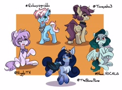 Size: 3332x2472 | Tagged: safe, artist:siroc, derpibooru import, oc, oc only, oc:lavrushka, oc:mio, oc:namii, oc:sici, oc:tundra, earth pony, pegasus, pony, unicorn