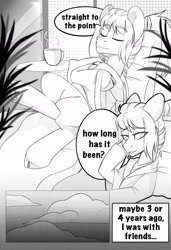 Size: 1398x2048 | Tagged: safe, artist:cloud-fly, derpibooru import, oc, oc only, earth pony, pony, comic, monochrome, solo