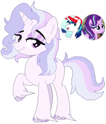 Size: 336x393 | Tagged: safe, artist:selenaede, artist:venomtwt-artistowo, derpibooru import, shining armor, starlight glimmer, pony, unicorn, base used, female, implied infidelity, offspring, parent:shining armor, parent:starlight glimmer, parents:starmor, raised hoof, raised leg, simple background, transparent background, unshorn fetlocks