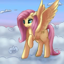 Size: 4096x4096 | Tagged: safe, artist:cocoasox, artist:csox, derpibooru import, fluttershy, pegasus, pony, cloud, cute, daaaaaaaaaaaw, female, shyabetes, solo