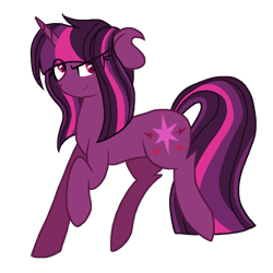 Size: 1200x1200 | Tagged: safe, artist:gallantserver, derpibooru import, oc, oc:aureal tempest, pony, unicorn, female, magical lesbian spawn, mare, offspring, parent:tempest shadow, parent:twilight sparkle, parents:tempestlight, simple background, solo, transparent background