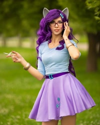 Size: 1080x1350 | Tagged: safe, derpibooru import, rarity, human, equestria girls, clothes, cosplay, costume, glasses, irl, irl human, photo, scissors