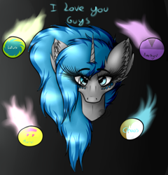 Size: 2481x2585 | Tagged: safe, artist:beamybutt, derpibooru import, oc, oc only, oc:moonbeam, pony, bust, ear fluff, ears, eyelashes, female, gradient background, mare, solo