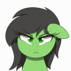 Size: 600x600 | Tagged: safe, artist:thebatfang, derpibooru import, ponerpics import, oc, oc only, oc:anon filly, earth pony, pony, adoranon, angry, animated, blushing, cute, ears, female, filly, floppy ears, foal, gif, looking at you, loop, madorable, open mouth, puffy cheeks, reaction image, simple background, solo, white background