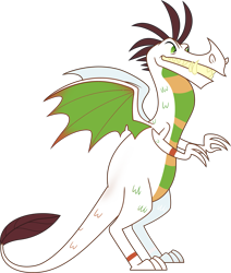 Size: 8205x9670 | Tagged: safe, derpibooru import, edit, barry, dragon, bipedal, danny phantom, male, simple background, solo, spread wings, transparent background, vector, vector edit, wings