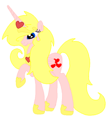 Size: 584x638 | Tagged: safe, artist:zombietator, derpibooru import, oc, oc only, oc:claire, alicorn, pony, alicorn oc, eyelashes, female, heart, horn, mare, simple background, solo, white background, wings